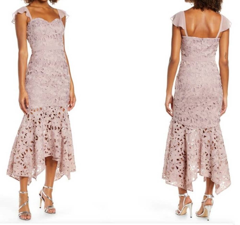 Chi Chi London dress Ramona lace mermaid pink size 4